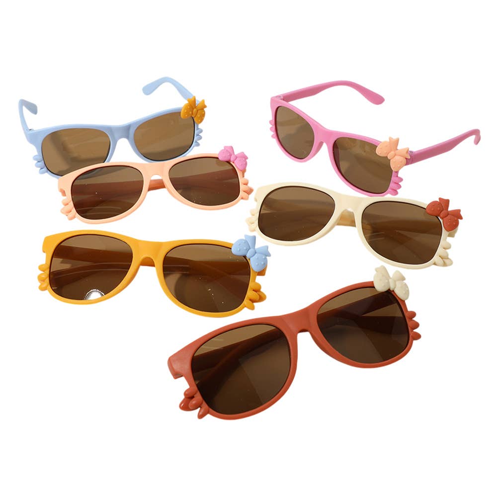 Bow Pointed Wayfarer Kids Sunglasses