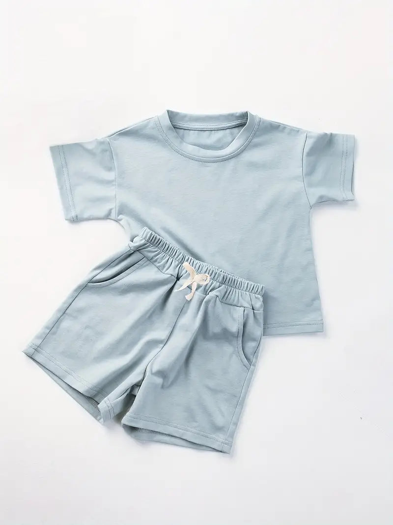 Cayucos Surf Kids Solid Color Short Sleeve Outfit