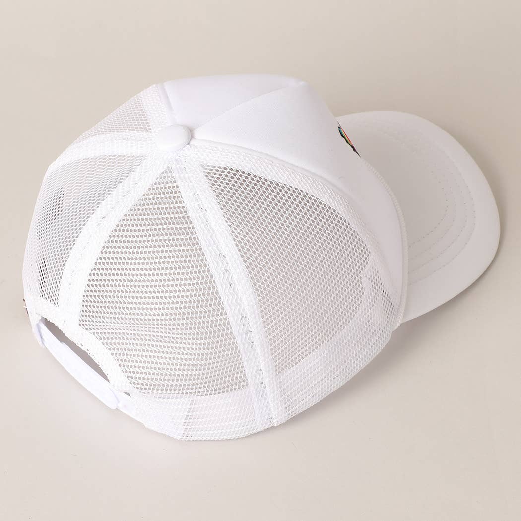 Kid's Hand-Painted Abstract Butterfly Trucker Cap