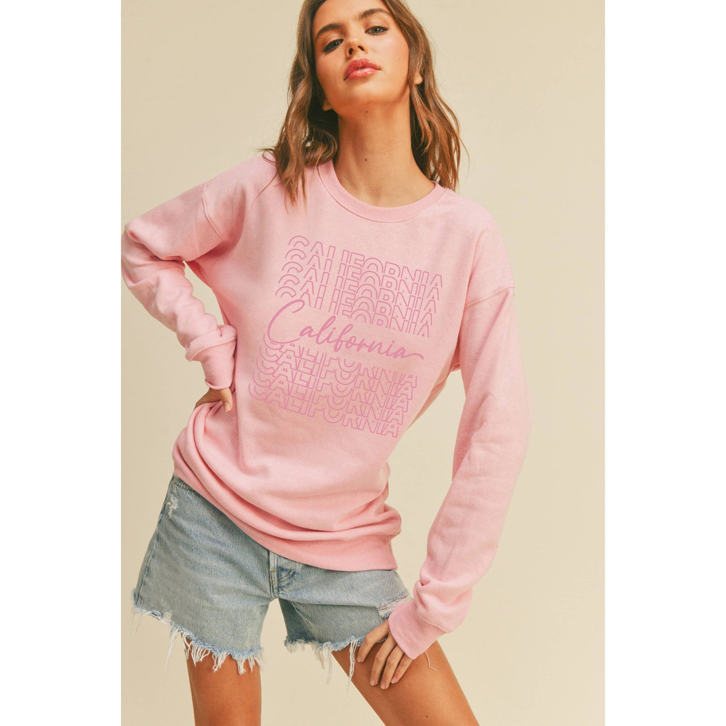 California Graphic Sweatshirt: HEATHER DUSTY / M
