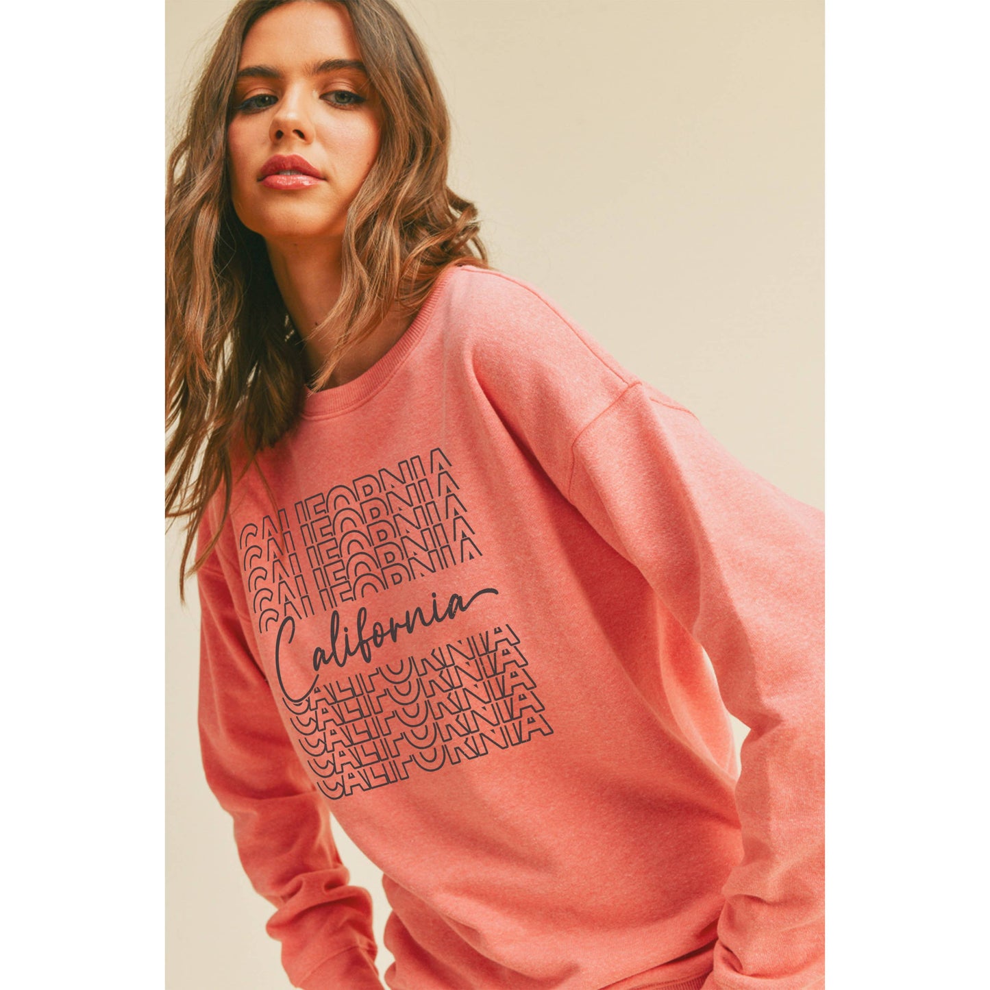 California Graphic Sweatshirt: HEATHER DUSTY / M