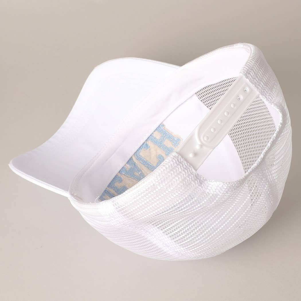 BEACH Chenille Letter Patch Mesh Back Baseball Cap