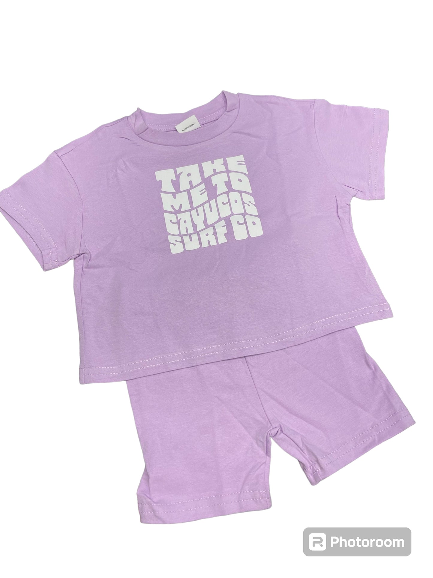 Cayucos Kids Toddler Kid Solid Color Fashion T-shirt & Matching Shorts