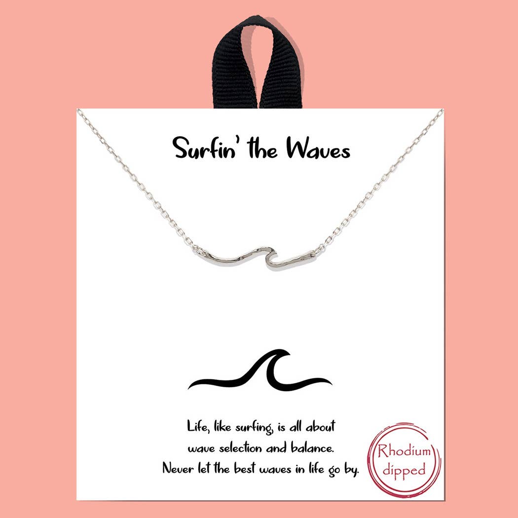 Gold-Dipped Wave Charm Necklace