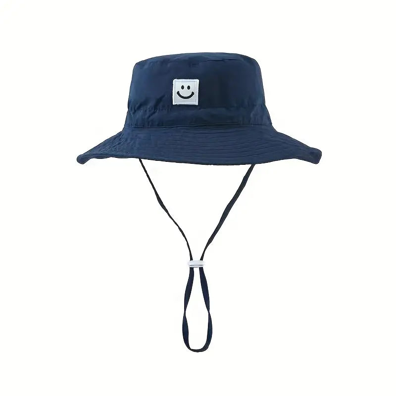 Trendy Versatile Sunshade Bucket Hat With Smile Embroidery