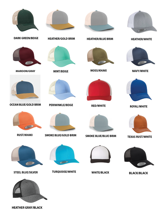 CUSTOM Sunset - Leather Patch Hat - CUSTOMIZABLE: Rust/Khaki