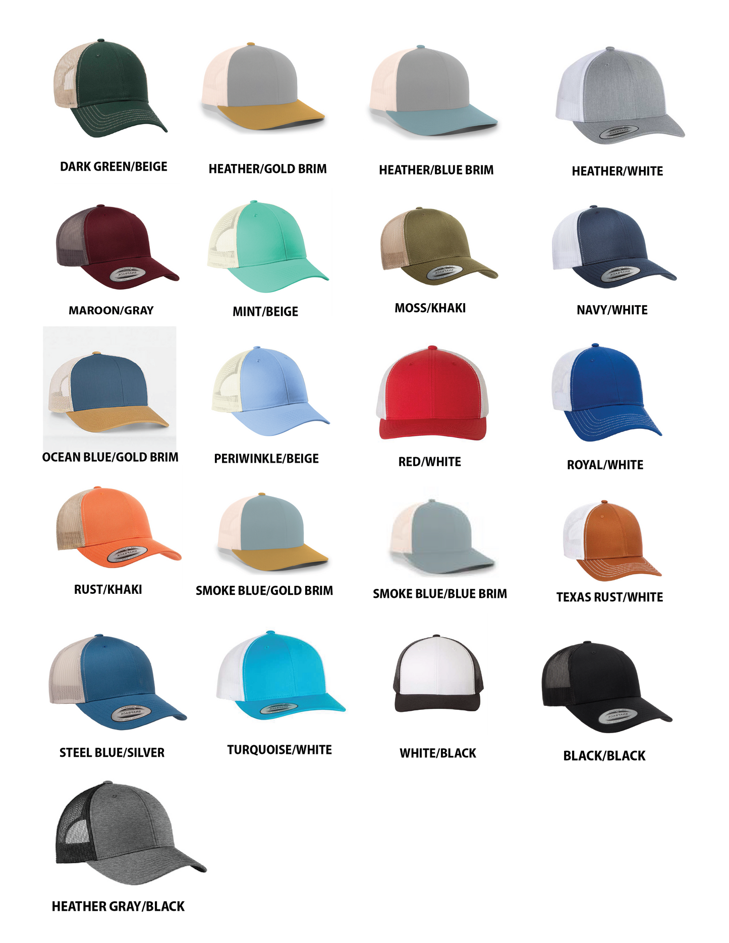 Wooden Heart - Leather Patch Hat - CUSTOMIZABLE: Heather Gray/Gold Brim