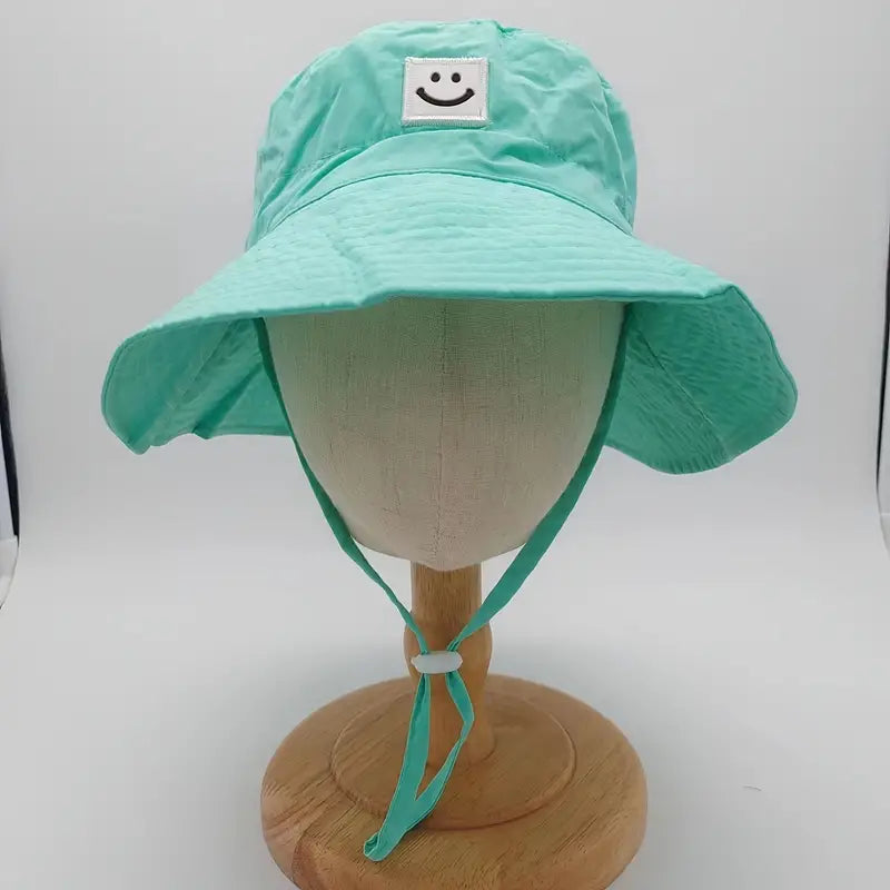 Trendy Versatile Sunshade Bucket Hat With Smile Embroidery