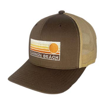 Sun Horizon Curved Bill Trucker Brown Tan