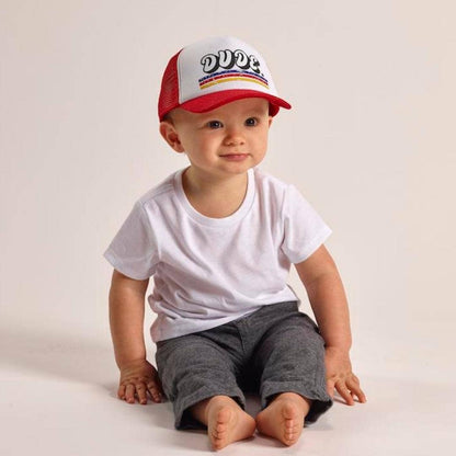 DUDE: Red / White / Mini - 6 Months to 18 Months