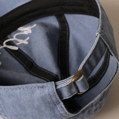 Salty Lettering Embroidery Baseball Cap: One Size / SAGE