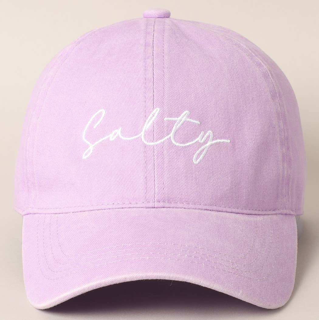 CAYUCOS Salty Lettering Embroidery Baseball Cap: One Size