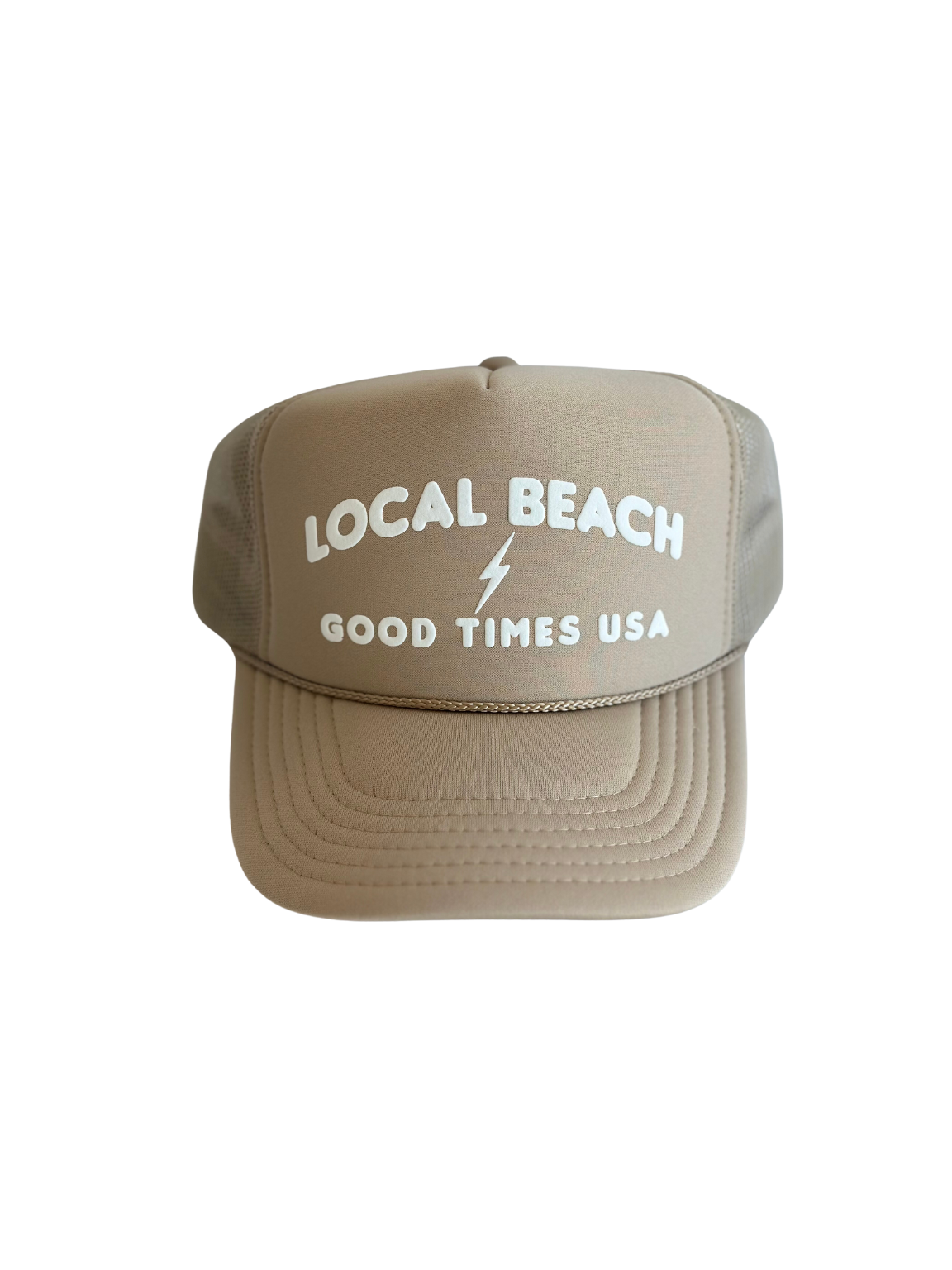 Good Times USA Trucker Hat: Khaki