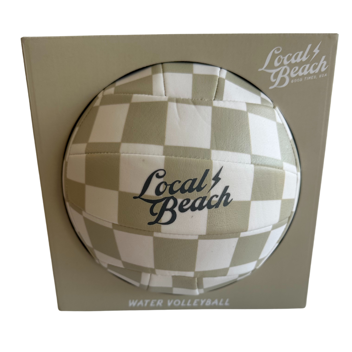 Local Beach Tan Checker Beach & Water Volleyball Size 5: Tan Checker