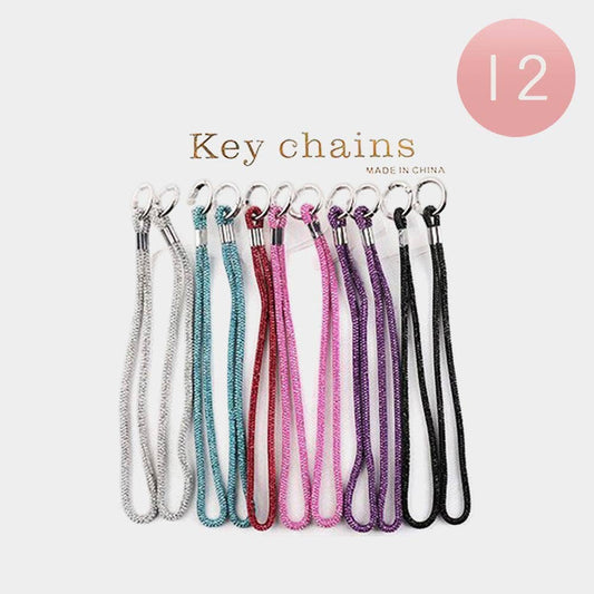 Bling Studded Rope Wristlet Keychains