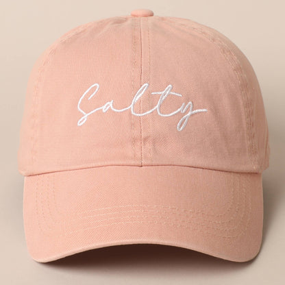 Salty Lettering Embroidery Baseball Cap: One Size / DENIM BLUE