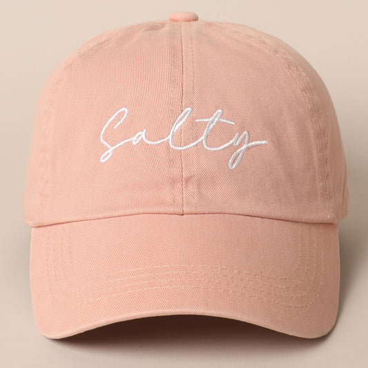CAYUCOS Salty Lettering Embroidery Baseball Cap: One Size