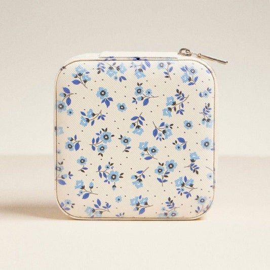 Flower Pattern Portable Square Jewelry Box