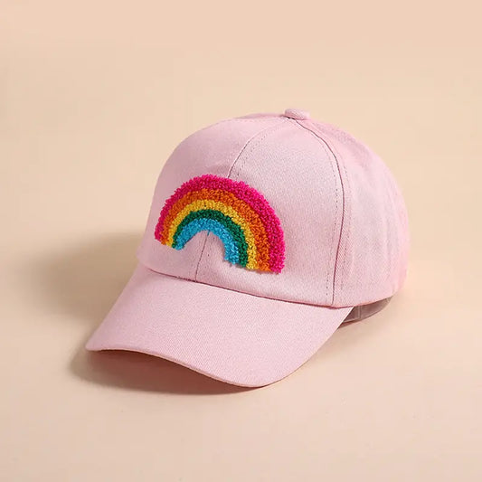 Kids Baseball Cap Rainbow Embroidery Sun Protection Sunshade Hat
