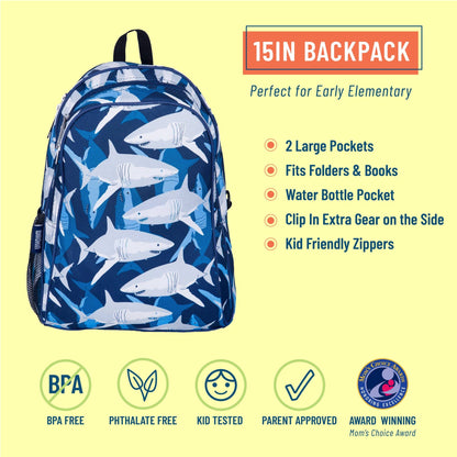 Sharks Backpack - 15 Inch