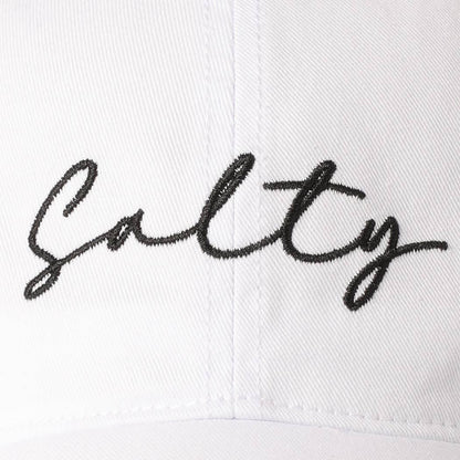 Salty Lettering Embroidery Baseball Cap: One Size / DENIM BLUE
