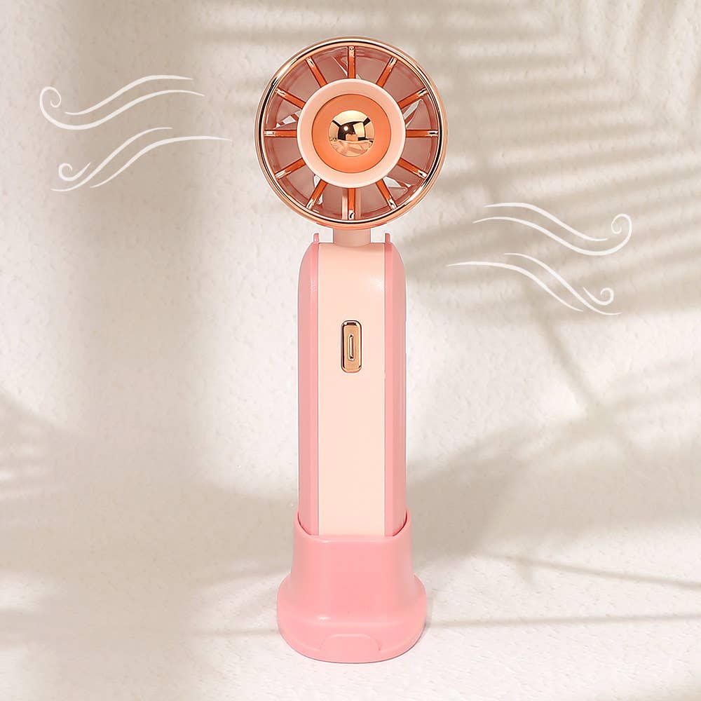 Light Up Phone Stand Portable Handheld Mini Fan