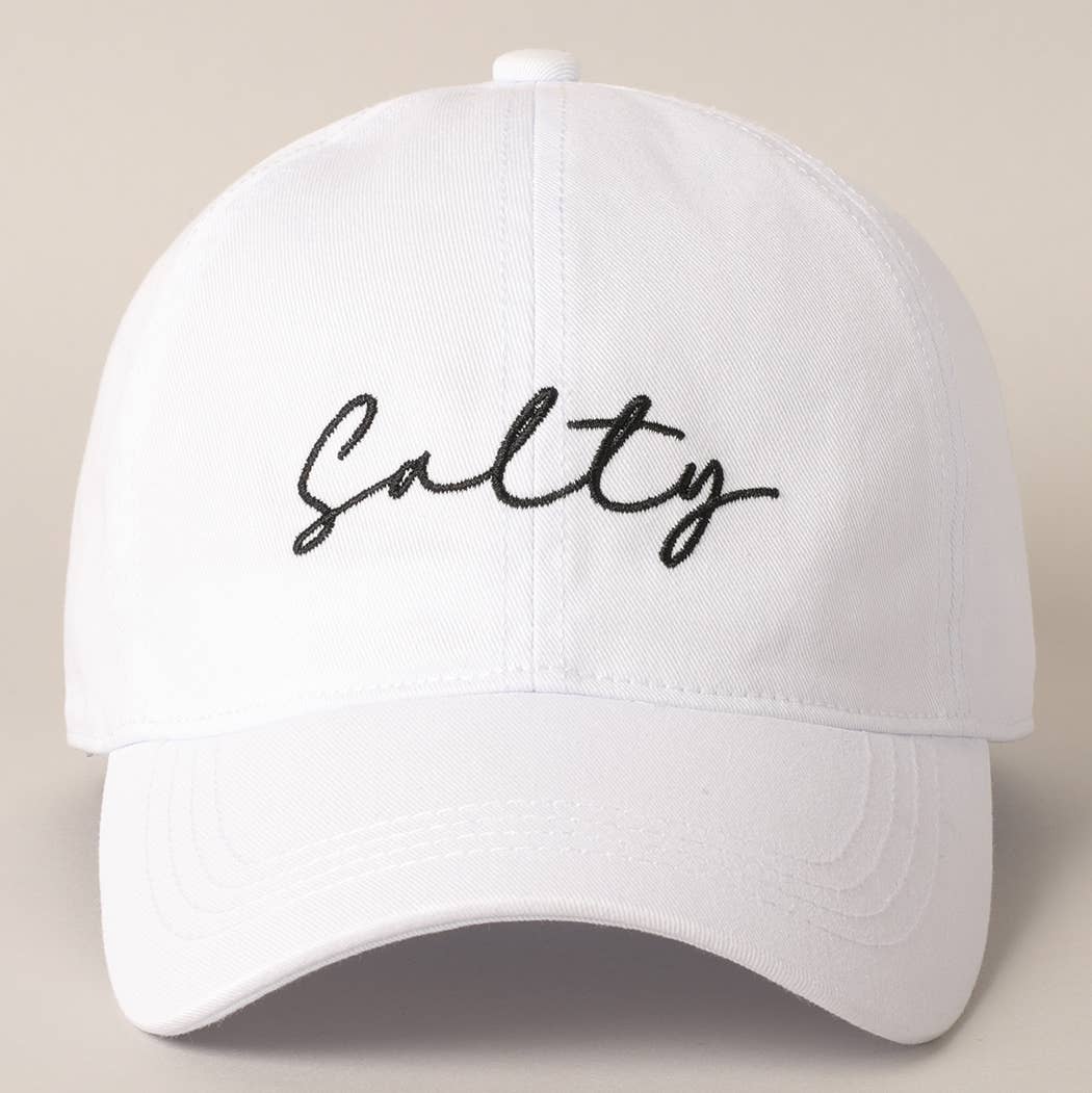 CAYUCOS Salty Lettering Embroidery Baseball Cap: One Size