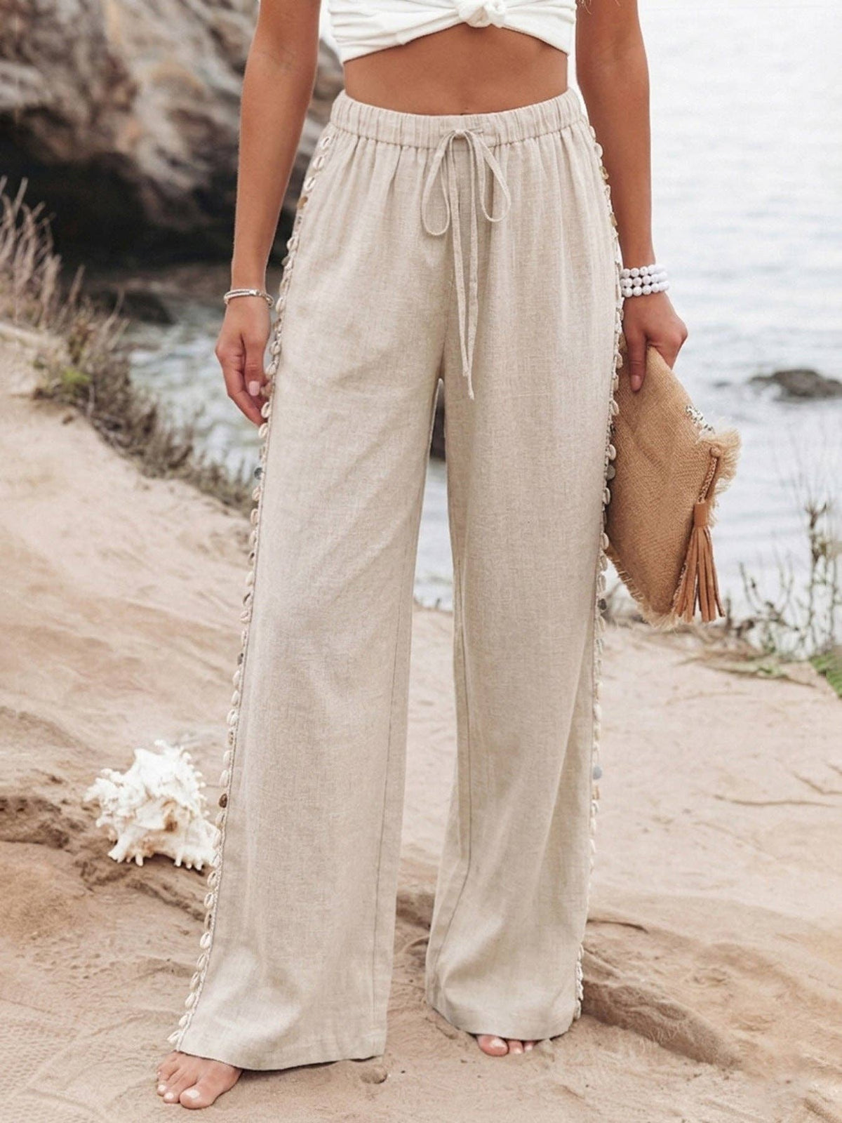 Cayucos Surf Womens Beach Pants Khaki