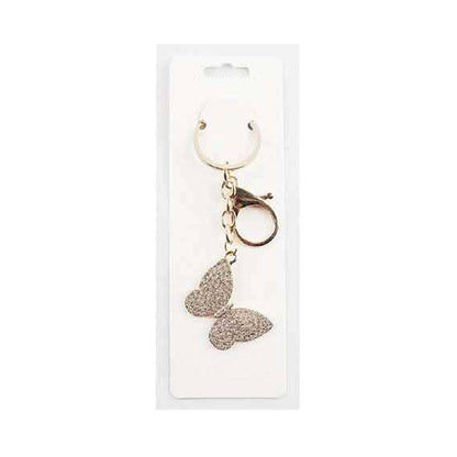 Rhinestone Pave Butterfly Drop Bag Charm Keychains