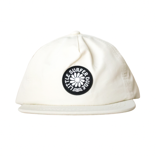 White Little Surfer Dude Nylon Snapback