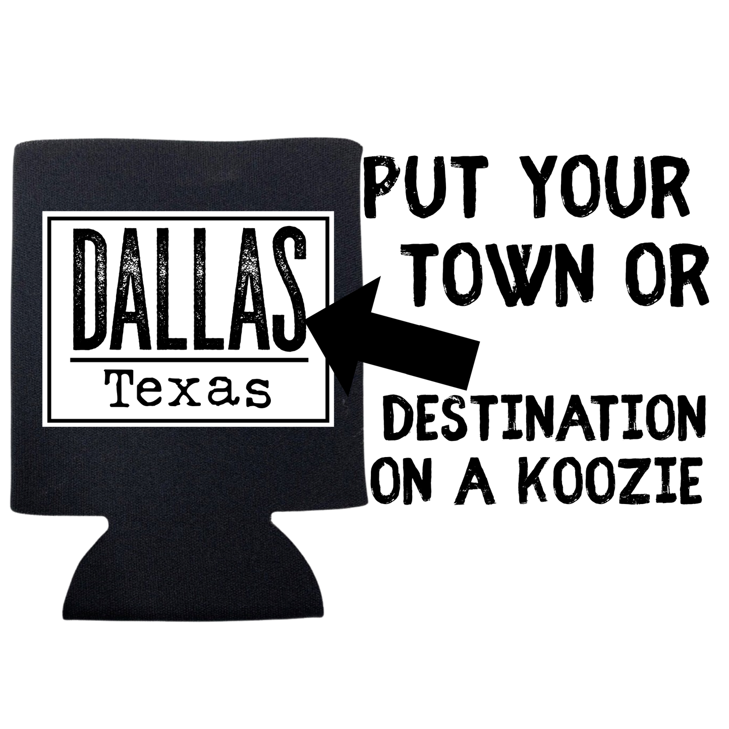 PERSONALIZED CAN KOOZIE: Black / Slim