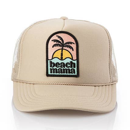BEACH MAMA PATCH TRUCKER HAT