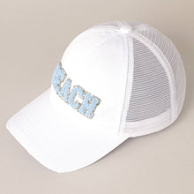 Load image into Gallery viewer, BEACH Chenille Letter Patch Mesh Back Baseball Cap