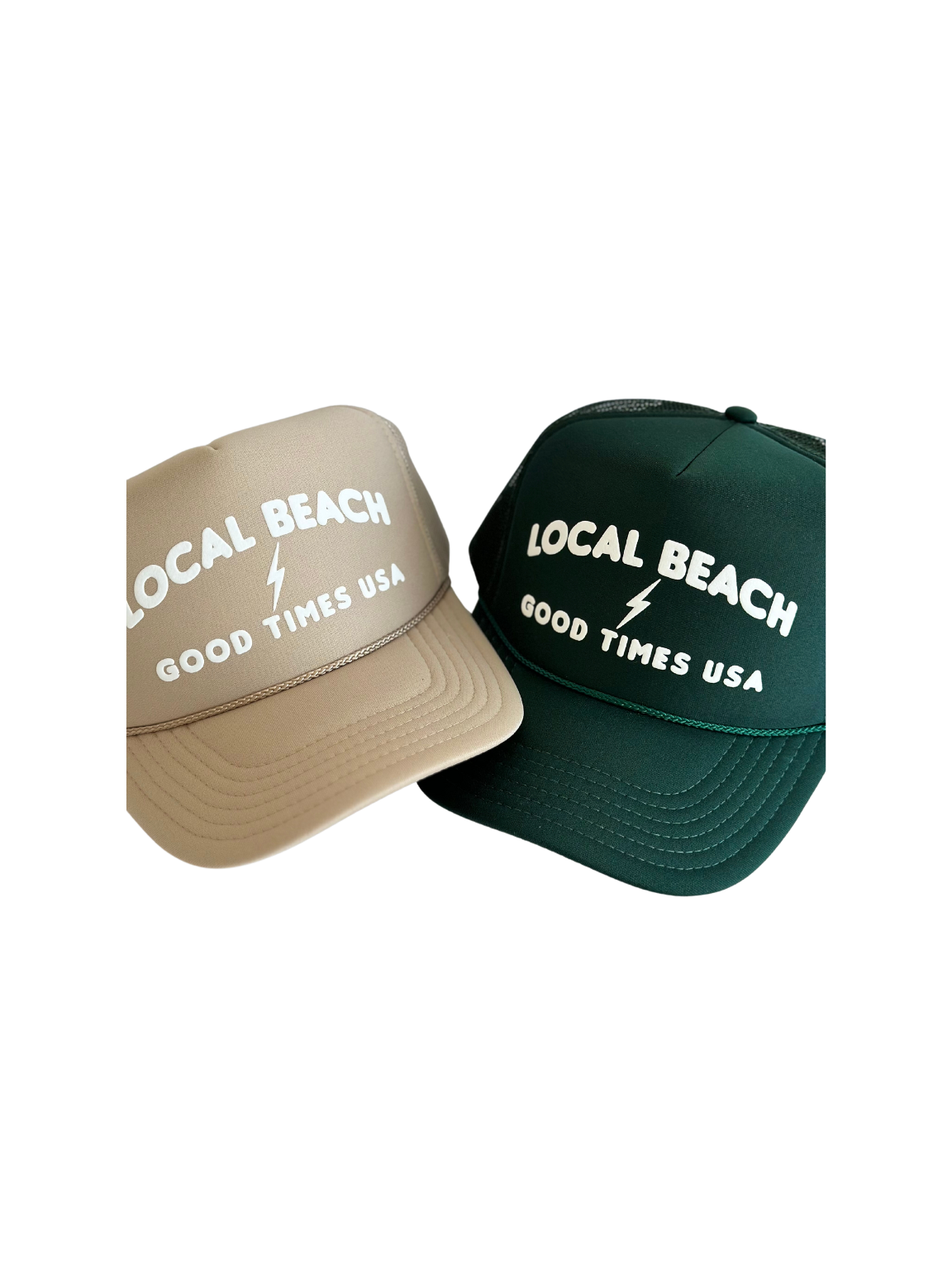 Good Times USA Trucker Hat: Khaki