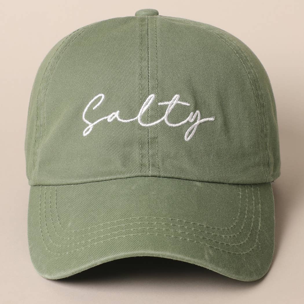 CAYUCOS Salty Lettering Embroidery Baseball Cap: One Size