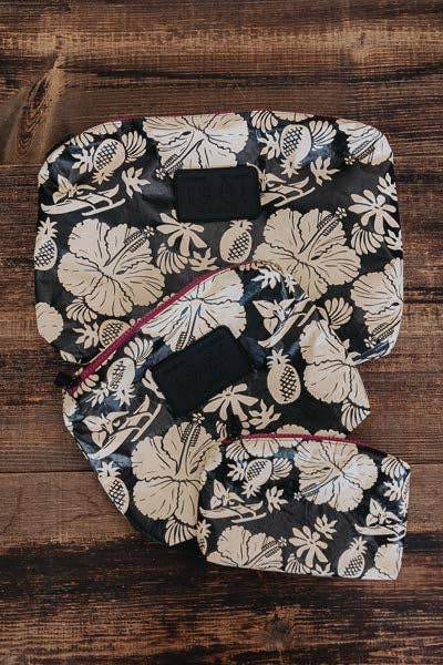 Adventure Pouch - Black + Tan Aloha