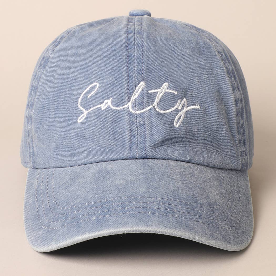 CAYUCOS Salty Lettering Embroidery Baseball Cap: One Size