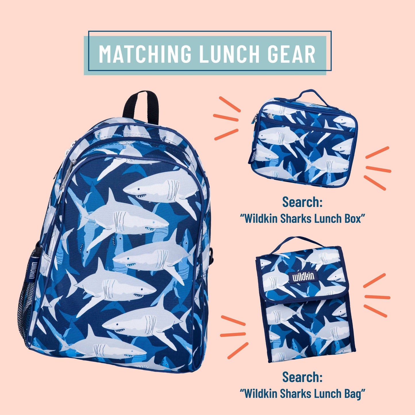 Sharks Backpack - 15 Inch