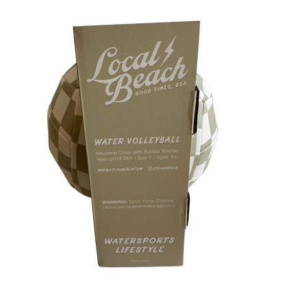 Local Beach Tan Checker Beach & Water Volleyball Size 5: Tan Checker