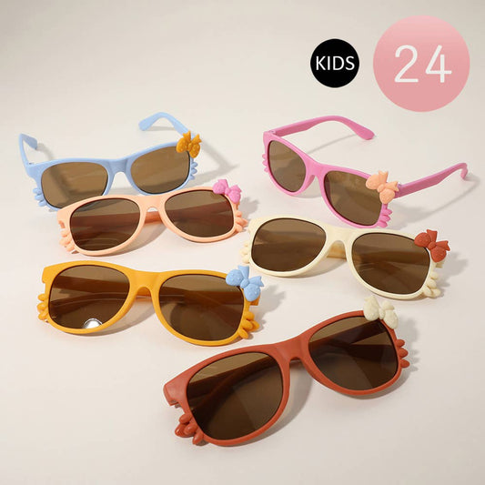Bow Pointed Wayfarer Kids Sunglasses