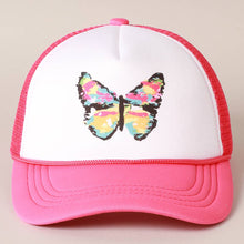 Load image into Gallery viewer, Kid&#39;s Hand-Painted Abstract Butterfly Trucker Cap