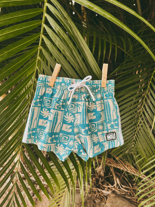 Vintage Blue Swell Swim Trunks