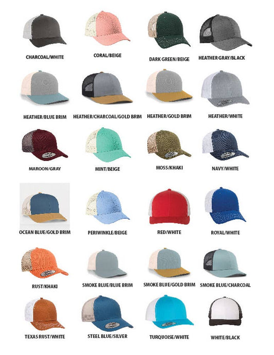 Sun & Waves Leather Patch Hat - CUSTOMIZABLE: Rust/Khaki