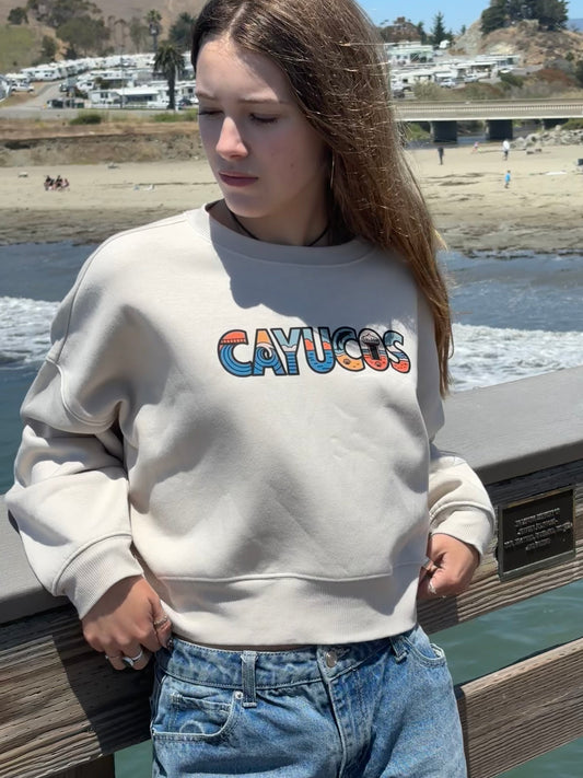 Cayucos Crop Women Crew Sweatshirt