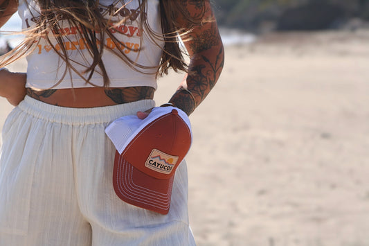 Cayucos Surf Sunset - Leather Patch Hat