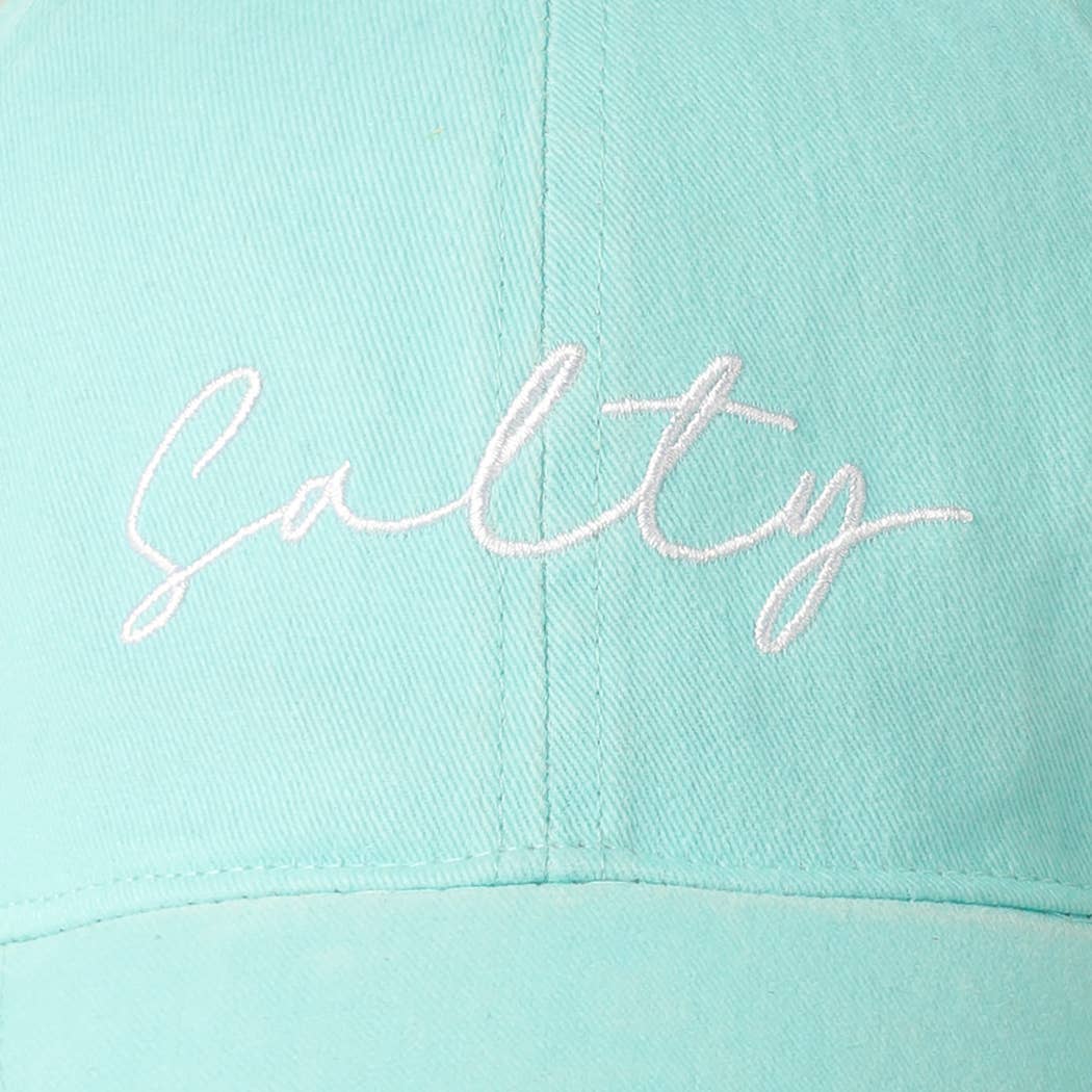 CAYUCOS Salty Lettering Embroidery Baseball Cap: One Size