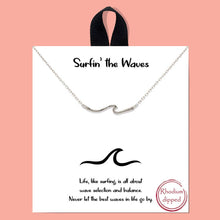 Load image into Gallery viewer, Gold-Dipped Wave Charm Necklace