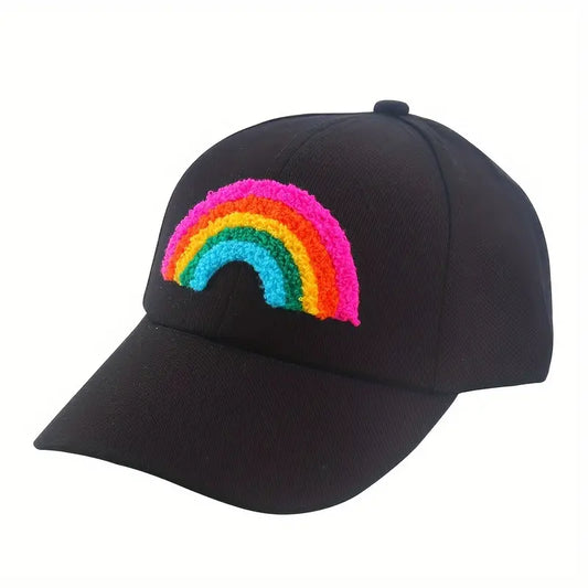 Kids Baseball Cap Rainbow Embroidery Sun Protection Sunshade Hat