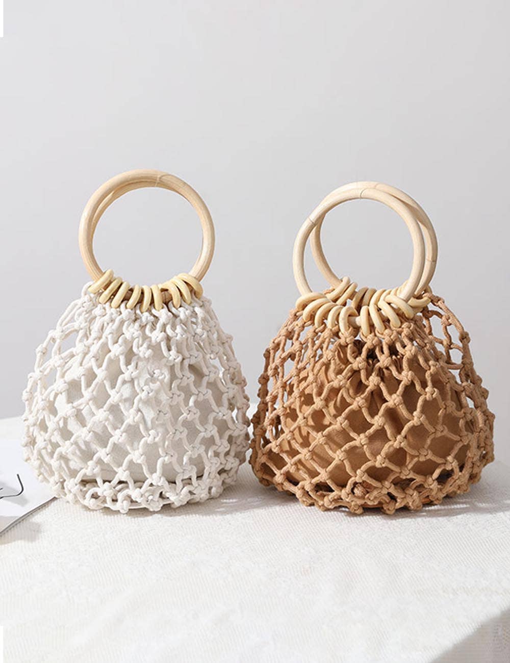 Casual Holow Out Round Handle Beach Handbag MK2BLCR6W10BBG384