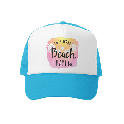 Don't Worry Beach Happy: Lavender / White / Big - 18 Months to 5 Years